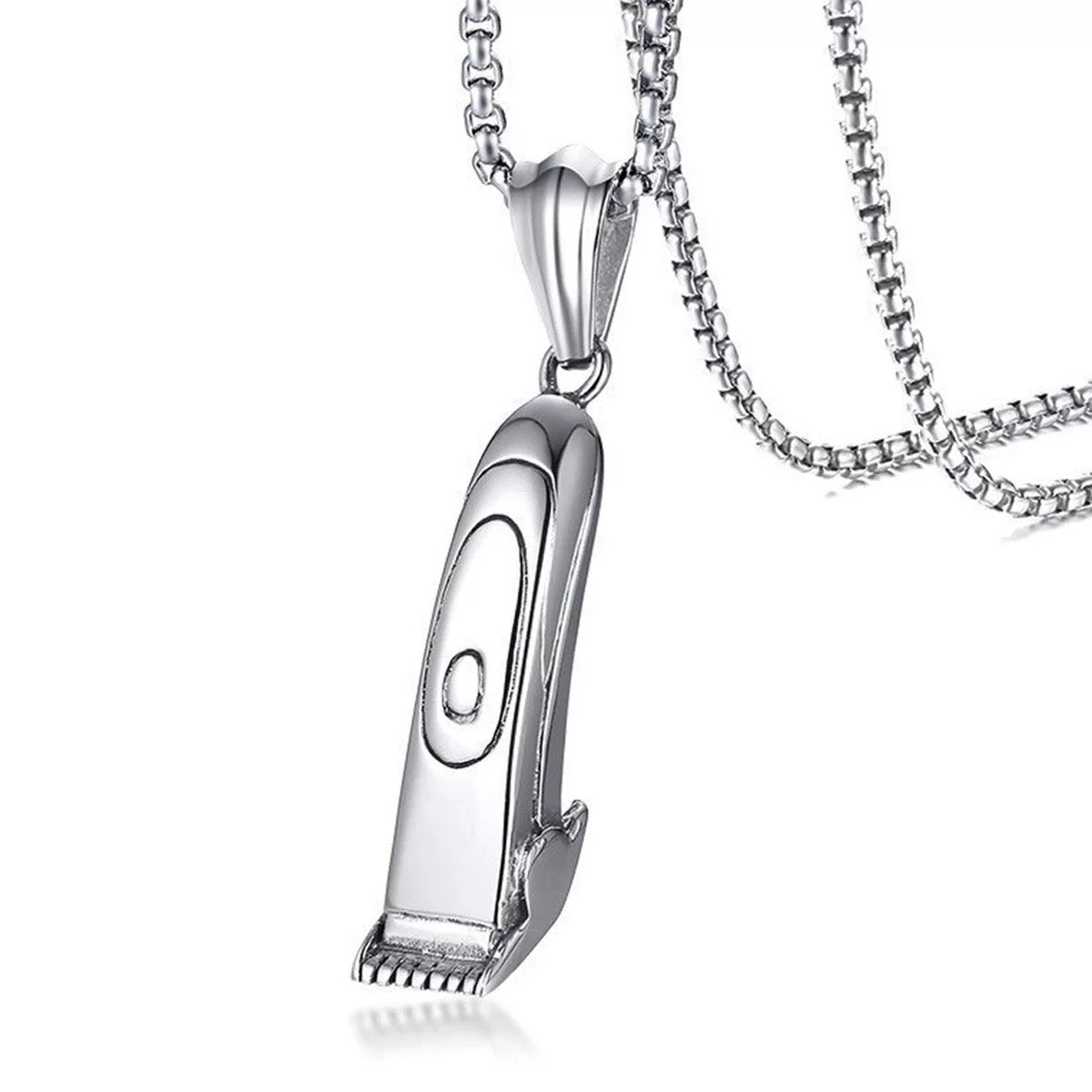 Barber "CLIPPER" necklace - silver colored metal