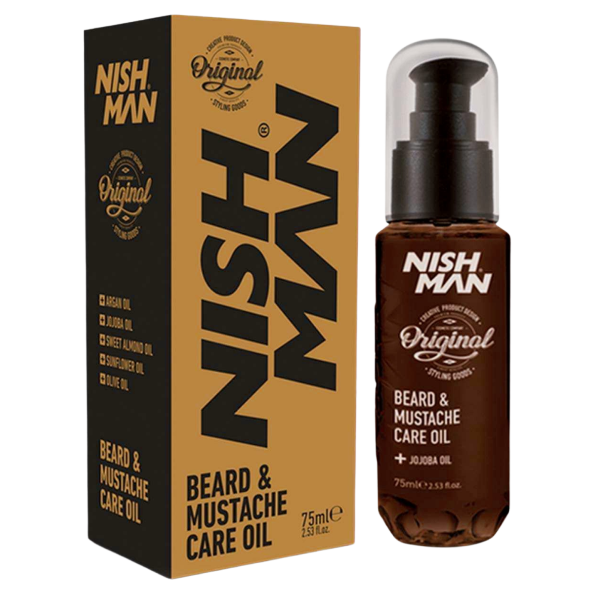 NISH MAN BEARD AND MUSTACHE CARE OIL - 75ML 